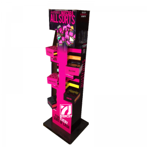 Pop Up Corrugated Floor Cardboard Display Stand For Cosmetic